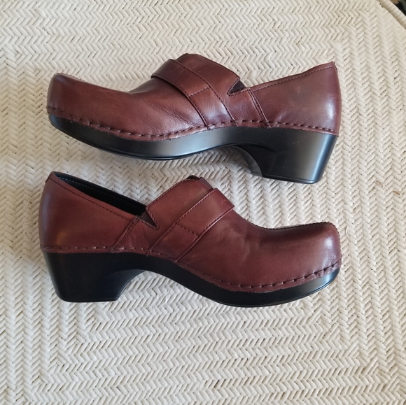 Brown Leather Dansko Mary Jane Clogs - Picture 12 of 16